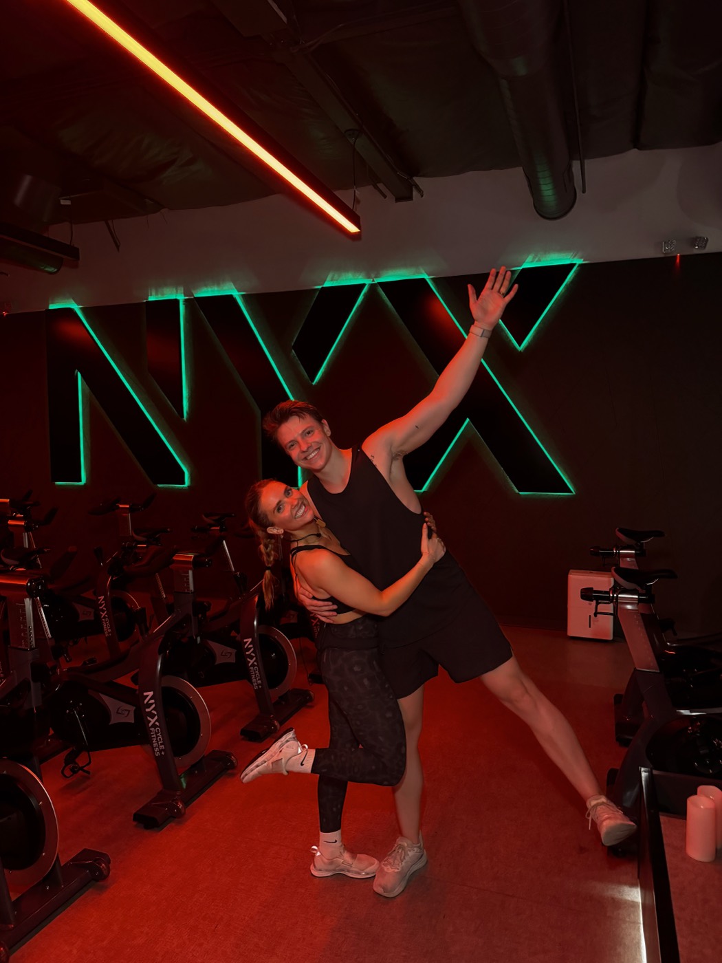 A rider in the NYX studio